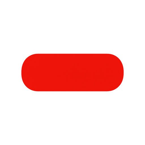 Simbolo de menos de color rojo.
In-Game asset.  2d.  High contrast.  No shadows