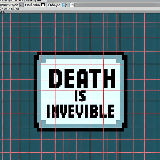 "Death Is Inevitable" Text Bubble Single Game Texture. In-Game asset. 2d. Blank background. High contrast. No shadows.