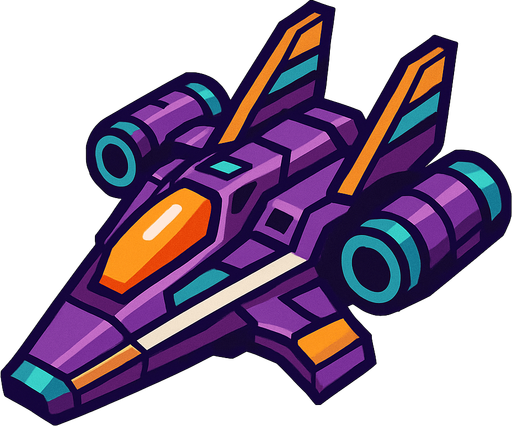 Space ship.
In-Game asset.  2d.  High contrast.  No shadows