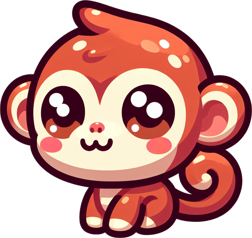 Create a cute monkey seen from the side.
Single Game Texture. In-Game asset. 2d. Blank background. High contrast. No shadows.