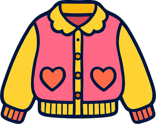 cute designer jacket top view..
In-Game asset.  2d.  High contrast.  No shadows