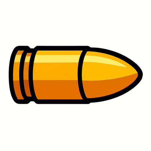 2d bullet.
In-Game asset.  2d.  High contrast.  No shadows