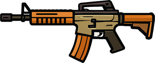 Rifle.
In-Game asset.  2d.  High contrast.  No shadows
