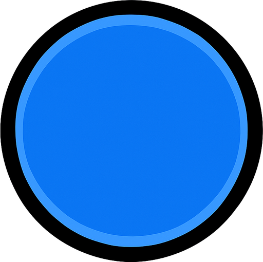 blue circle button.
In-Game asset.  2d.  High contrast.  No shadows