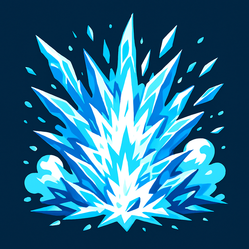 İce Explosion.
In-Game asset.  2d.  High contrast.  No shadows