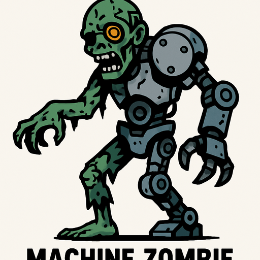 MACHINE ZOMBIE.
In-Game asset.  2d.  High contrast.  No shadows