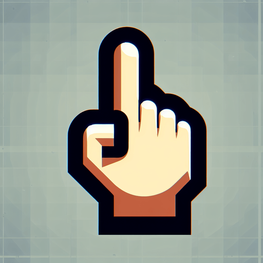 Указательный палец нажимает. Мультяшный.
Single Game Texture. In-Game asset. 2d. Blank background. High contrast. No shadows.