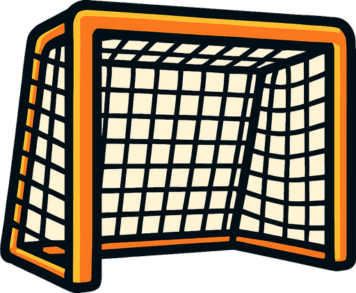 goal post with net.
In-Game asset.  2d.  High contrast.  No shadows