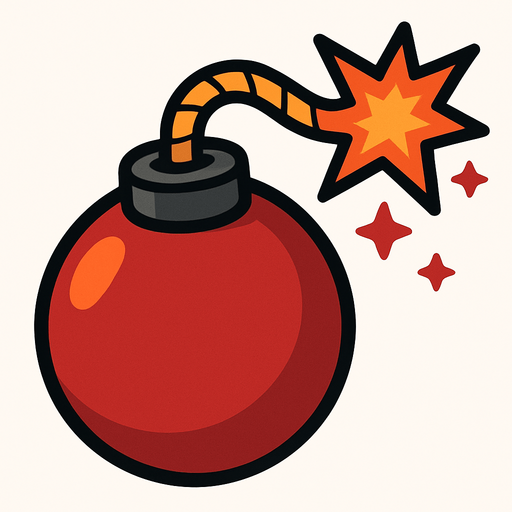 2D golgesiz guclu bomba resimi.
In-Game asset.  2d.  High contrast.  No shadows