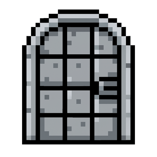 Make an 8 bit iron door.
In-Game asset.  2d.  High contrast.  No shadows