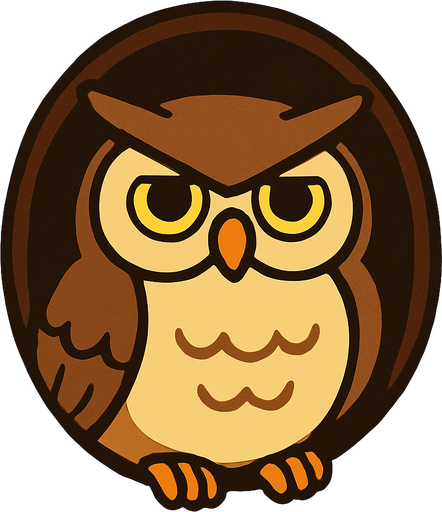 gambar 2d anime burung hantu dalam lubang pohon.
In-Game asset.  2d.  High contrast.  No shadows