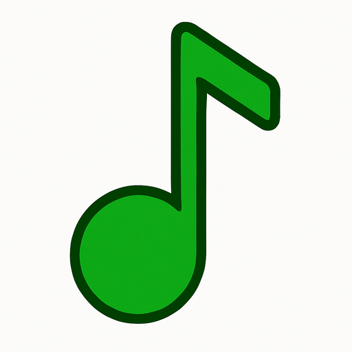 2D yesil renkte golgesiz re notasini yap.
In-Game asset.  2d.  High contrast.  No shadows