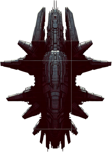 enemy space ship boss it should  be big and looking from top.
Single Game Texture. In-Game asset. 2d. Blank background. High contrast. No shadows.