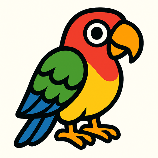 parrot.
In-Game asset.  2d.  High contrast.  No shadows