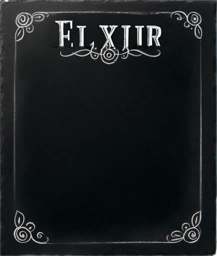 Word "ELIXIR" written in chalk