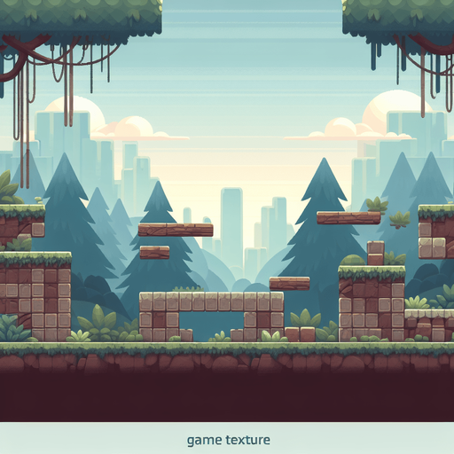 2d platformer back ground.
Single Game Texture. In-Game asset. 2d. Blank background. High contrast. No shadows.
