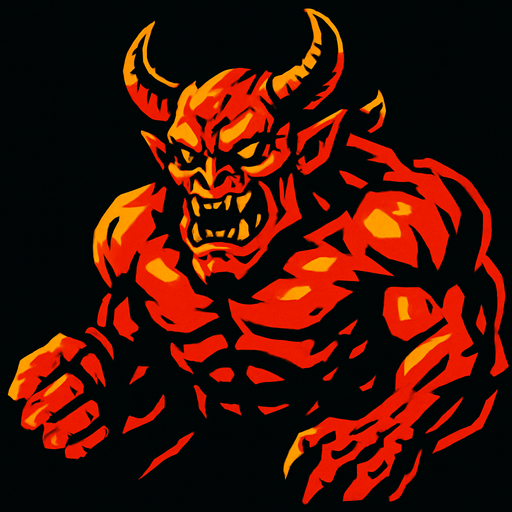 bigg demon.
In-Game asset.  2d.  High contrast.  No shadows