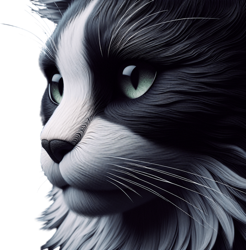 black and white cat face