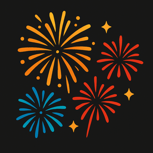 Fireworks.
In-Game asset.  2d.  High contrast.  No shadows