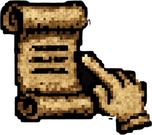 İpuçları icon Dark souls style 2d pixel art.
In-Game asset.  2d.  High contrast.  No shadows