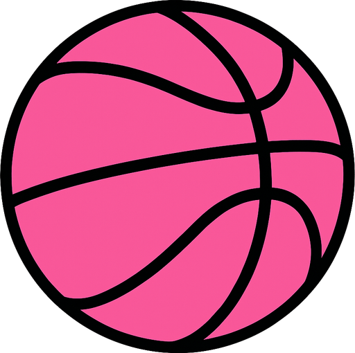 A pink Basketball.
In-Game asset.  2d.  High contrast.  No shadows