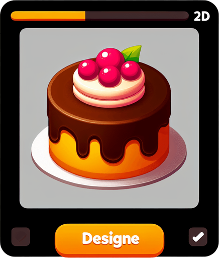 gâteau ( pas réaliste ).
Single Game Texture. In-Game asset. 2d. Blank background. High contrast. No shadows.