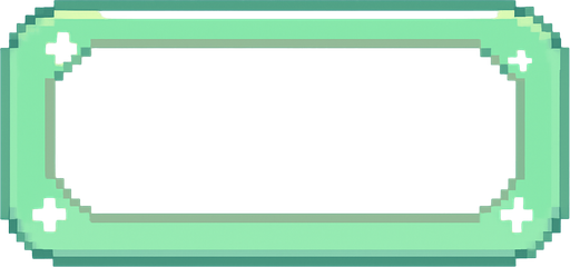 A horizontally-oriented pixel art score frame designed for a cute 2D retro game.
The frame is meant to be placed at the top center of the screen during gameplay.
It has a soft pastel green or cream background with a rounded rectangular shape.
The inside of the frame is filled with a solid light color (not transparent), ready for number assets to be placed on top.
The border is subtle and cute, with minimal decorative details like tiny sparkles or stars to match the playful and colorful retro game aesthetic..
In-Game asset.  2d.  High contrast.  No shadows. pixel art. side view. cute. pastel colors. soft edges. retro ui. video game hud. minimal