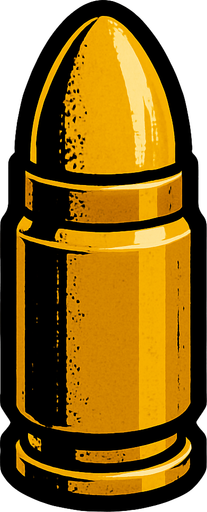 Gerçek mermiye benzeyen mermi yap.
In-Game asset.  2d.  High contrast.  No shadows