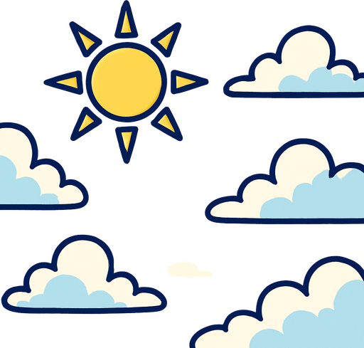 Cielo despejado y soleado.
In-Game asset.  2d.  High contrast.  No shadows