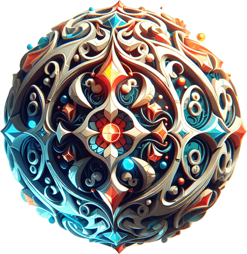 Esfera del dragon.
Single Game Texture.  In-Game asset.  2d.  Blank background.  High contrast.  No shadows