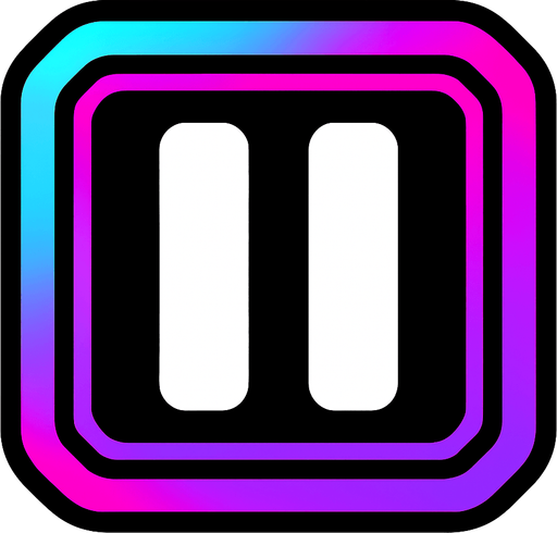 a very modern pause button.
In-Game asset.  2d.  High contrast.  No shadows