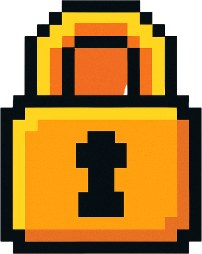 lock pixel art.
In-Game asset.  2d.  High contrast.  No shadows