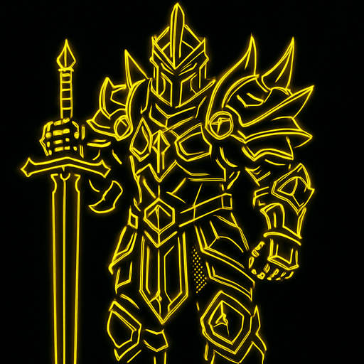 Armor grand master gold neon.
In-Game asset.  2d.  High contrast.  No shadows