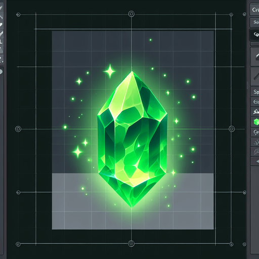 Could also be a green crystal pulsing with soft light..
Single Game Texture.  In-Game asset.  2d.  Blank background.  High contrast.  No shadows