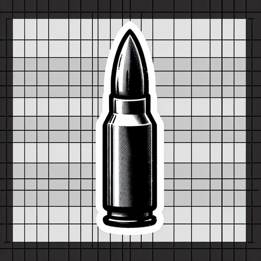 Bullet.
Single Game Texture. In-Game asset. 2d. Blank background. High contrast. No shadows.