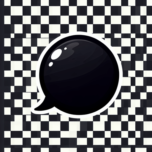 Totally black circular Cartoon bubble on transparent background.
Single Game Texture. In-Game asset. 2d. Blank background. High contrast. No shadows.