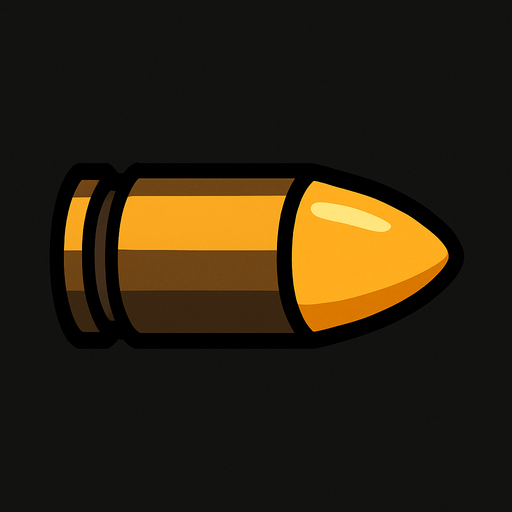 bullet.
In-Game asset.  2d.  High contrast.  No shadows