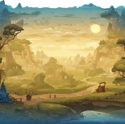 Same image, but in vector game art style without blur.