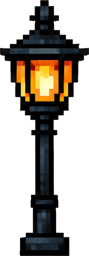 street lamp pixel.
In-Game asset.  2d.  High contrast.  No shadows