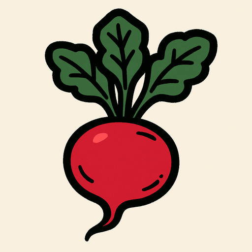 Radis.
In-Game asset.  2d.  High contrast.  No shadows