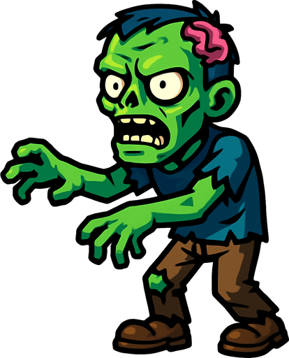 Zombie.
In-Game asset.  High contrast.  No shadows