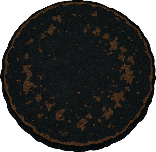 Burnt pancake 2d 2d topdown view topdown view.
In-Game asset.  2d.  High contrast.  No shadows