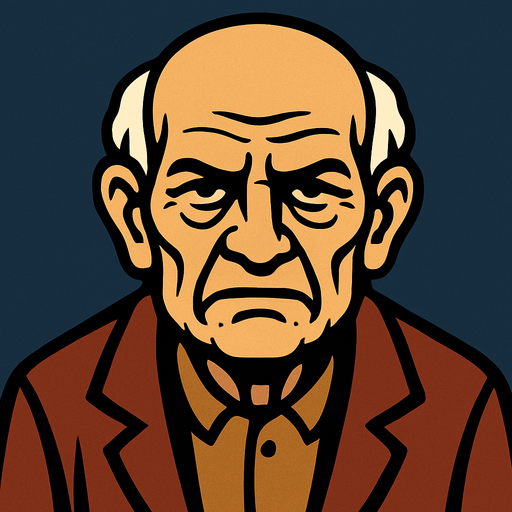 old person.
In-Game asset.  2d.  High contrast.  No shadows