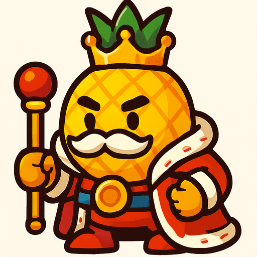Furit King!.
In-Game asset.  2d.  High contrast.  No shadows