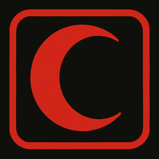 RED CRESCENT ICON.
In-Game asset.  2d.  High contrast.  No shadows