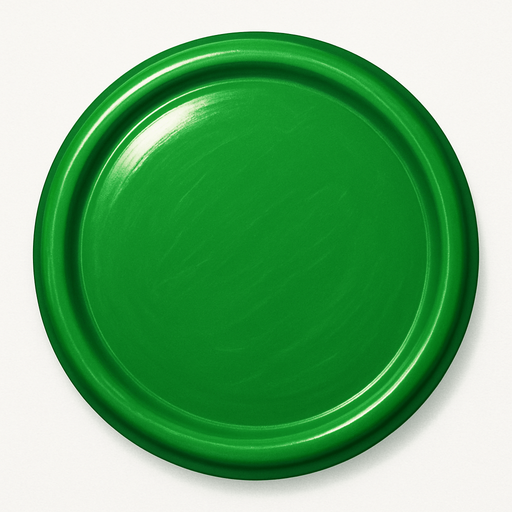 Circle realistic plastic green.
In-Game asset.  2d.  High contrast.  No shadows