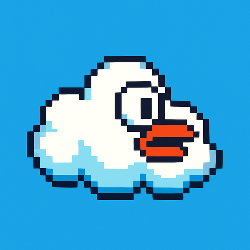 Make it flapy bird cloud.
In-Game asset.  2d.  High contrast.  No shadows
