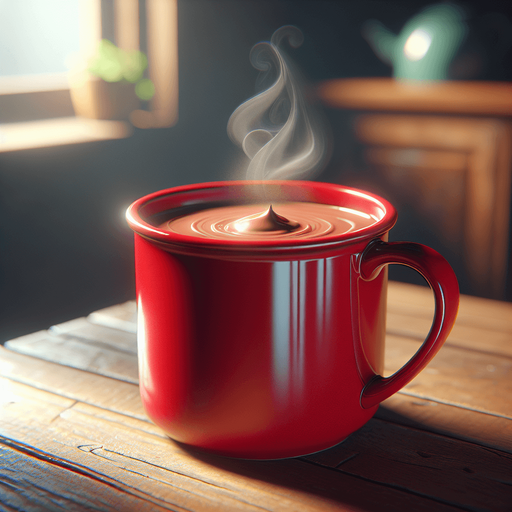 photorealistic red mug of hot chocolate.
ows.