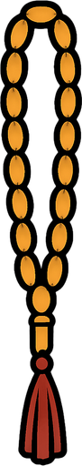 thin upward long muslim prayer beads.
In-Game asset.  2d.  High contrast.  No shadows