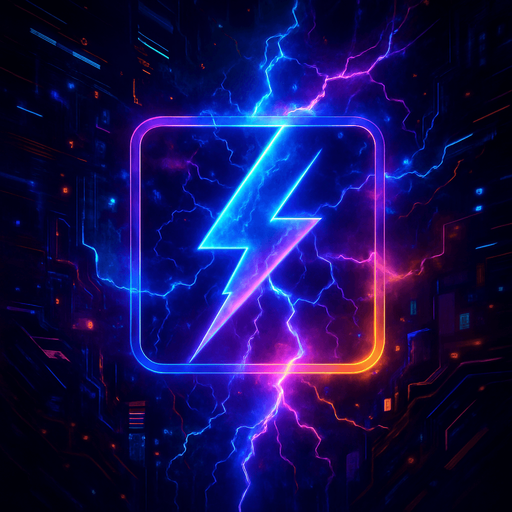 Ability icon 'Lighting storm' . cyberpunk. abstract. Futuer. different colors. HD colors